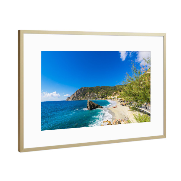 Poster mit Rahmen Gold "Küste am Mittelmeer" artboxONE - Natur,Reise,Reise / Strand und Meer,Reise / Länder