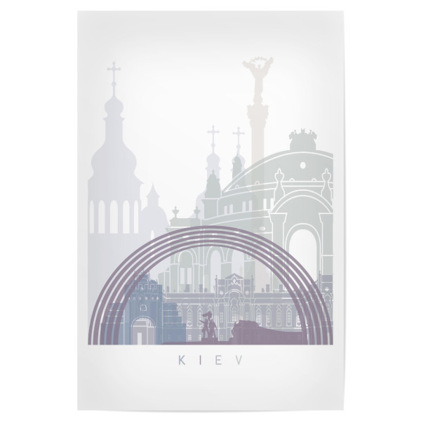 Poster 30x20 cm "KIEW SKYLINE PASTELL" artboxONE - Städte,Architektur