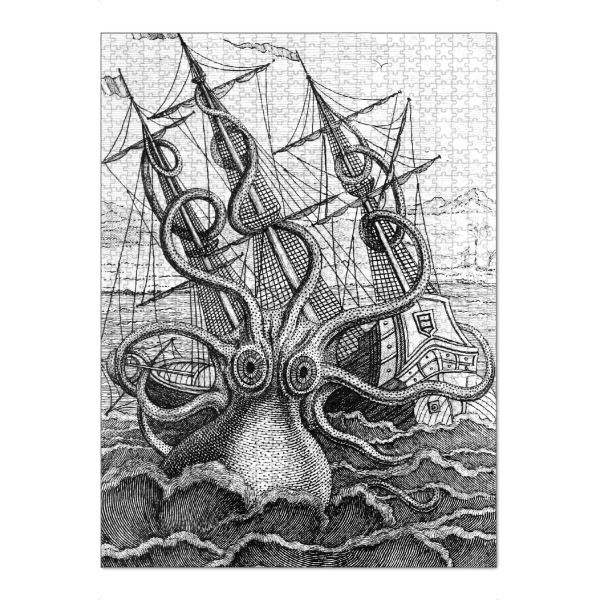 Puzzle Ravensburger "Krake entfesselt" artboxONE - Natur,Tiere,Kartografie