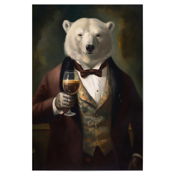 Poster "Eisbär auf einer Party" artboxONE - Tiere