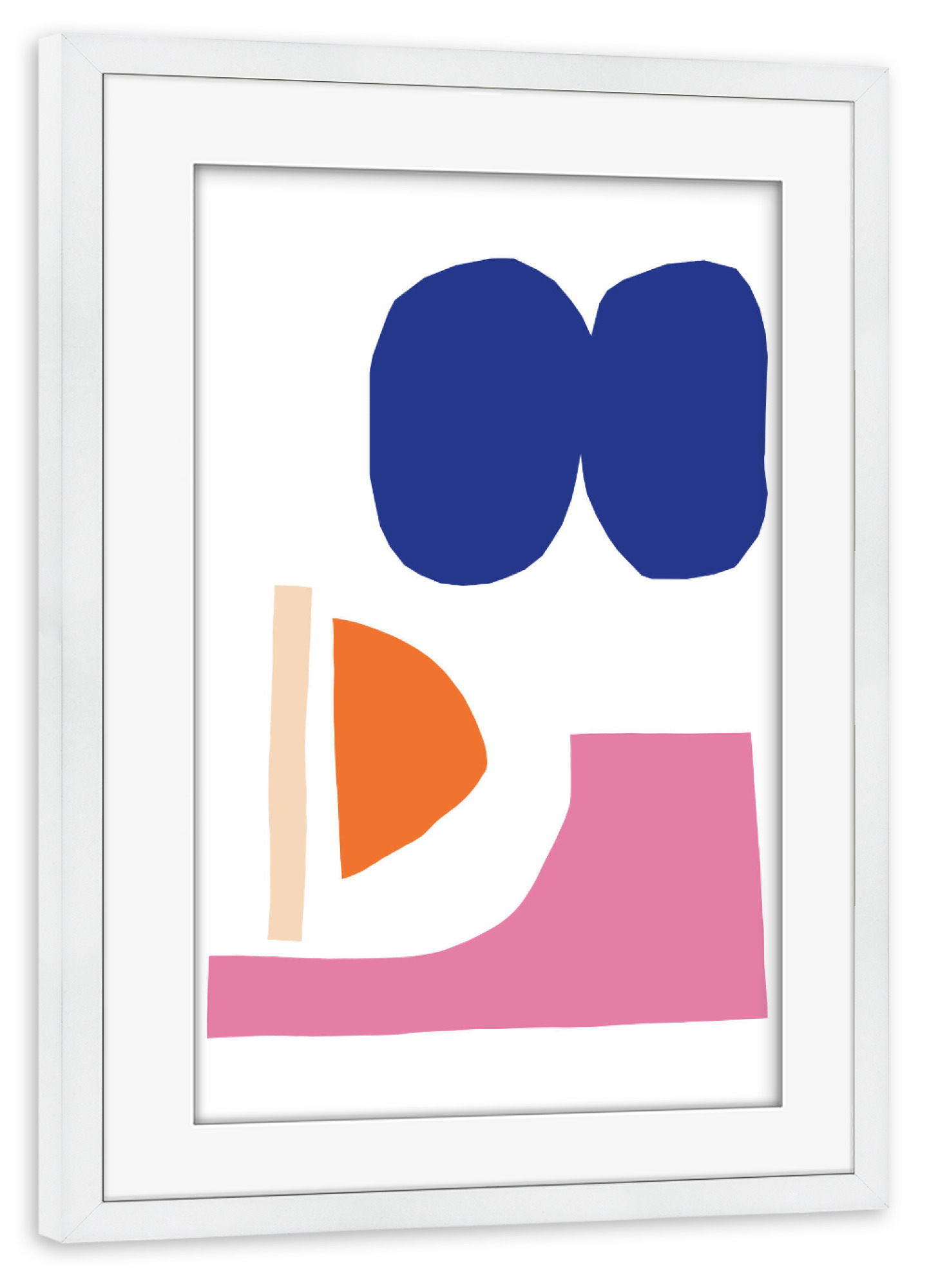 Poster mit Rahmen weiß "Collage No.TWO" artboxONE - Abstrakt,Geometrie - Abstrakt,Collage,Shapes,Formen,Geometrie,Bunt,Verspielt,Ausschnitt