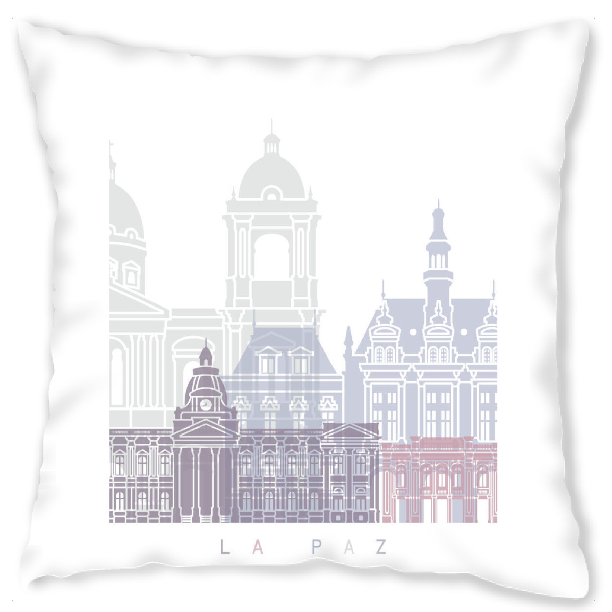Design-Kissen "LA PAZ-SKYLINE-PASTELL" artboxONE - Stߤdte,Architektur