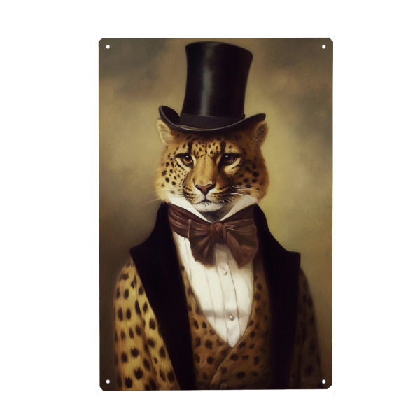 Metall Poster "Herr Leopard" artboxONE - Tiere