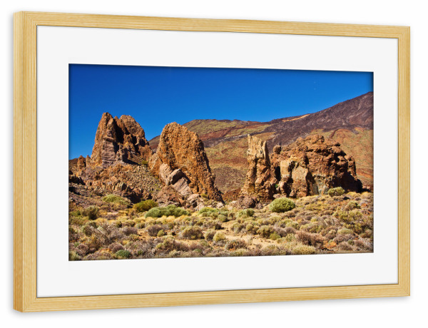 Poster mit Rahmen kiefer "Felsformationen Roques de García" artboxONE - Natur,Reise,Reise / Länder