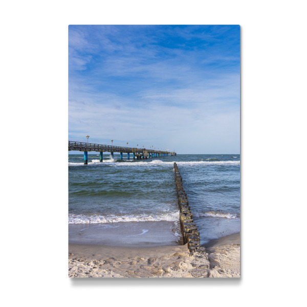 Galerie-Print "Wolken, Strand, Seebrücke, Buhne" 30x20 cm artboxONE