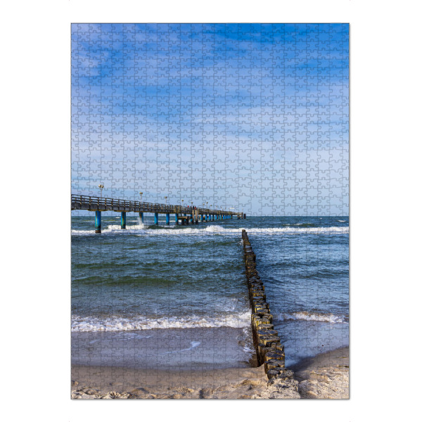 Puzzle Ravensburger "Wolken, Strand, Seebrücke, Buhne" artboxONE - Natur,Reise,Architektur,Reise / Strand und Meer