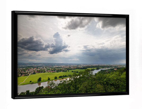 Poster mit schwarzem Rahmen "Dresden Blick von der Agneshöhe" artboxONE - Natur,Reise,Städte / Dresden