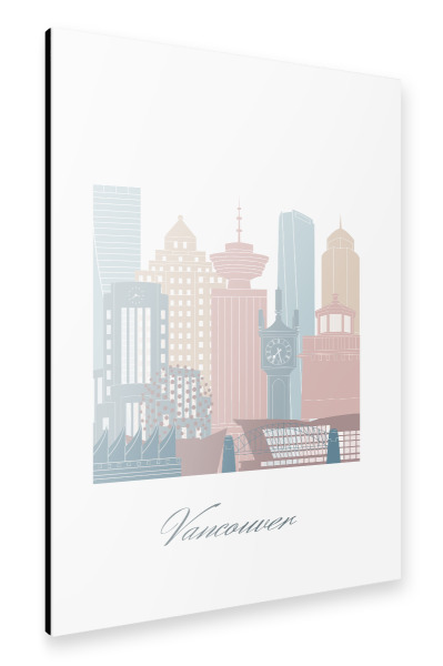 Alu-Dibond "Skyline von Vancouver in Erdtönen" 30x20 cm artboxONE