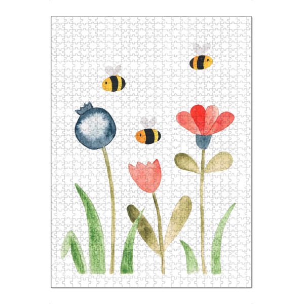 Puzzle Ravensburger "Blumenwiese mit Bienen" artboxONE - Natur,Floral,Für Kinder