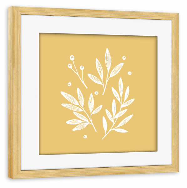 Poster mit Rahmen kiefer "Botanisches Gelb" artboxONE - Floral