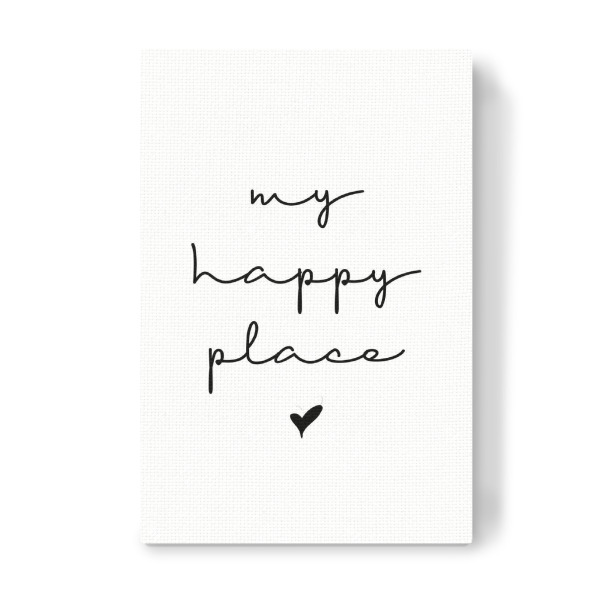 Leinwandbild "My happy place - Schreibschrift" artboxONE - Typografie,Schwarzweiß,Für Mama