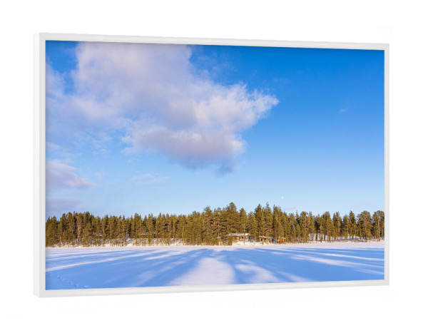 Poster mit weißem Rahmen "Schnee, Schatten, See, Wald" artboxONE - Natur,Reise,Reise / Länder
