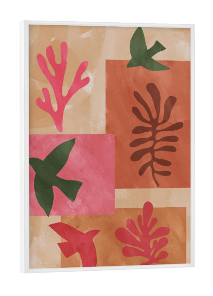 Poster mit weißem Rahmen "Naturausschnitte Pink" artboxONE - Natur,Floral,Abstrakt,Geometrie