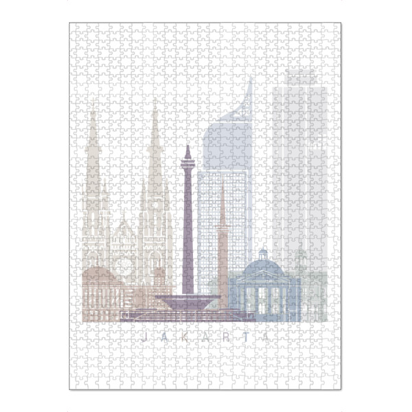 Puzzle Ravensburger "JAKARTA-SKYLINE-PASTELL" artboxONE - Städte,Architektur
