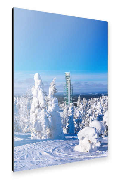Alu-Dibond "Skisprungschanze, Wald, Schnee" 30x20 cm artboxONE