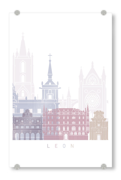 Acrylglasbild "LEON SKYLINE PASTELL" artboxONE - Städte,Architektur