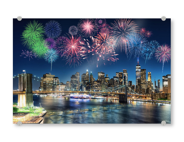 Acrylglasbild "Feuerwerk in New York" artboxONE - Städte,Städte / New York,Reise,Architektur,Reise / Länder