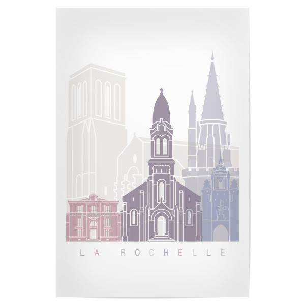 Poster "LA ROCHELLE SKYLINE PASTELL" artboxONE - Städte,Architektur