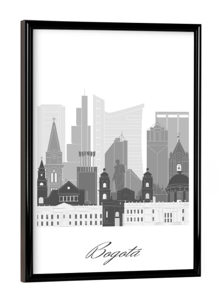 Poster mit schwarzem Rahmen "Skyline von Bogotà SW" artboxONE - Städte,Reise,Architektur,Kartografie