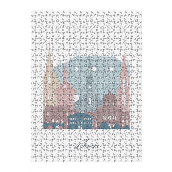 Puzzle Ravensburger "Bern Skyline Erdtöne Stil" artboxONE - Städte,Reise,Architektur,Kartografie