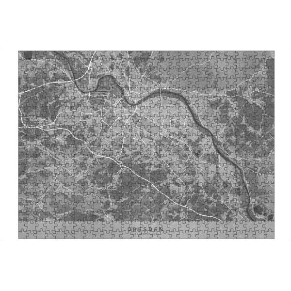 Puzzle Ravensburger "Graue Karte von Dresden" artboxONE - Kartografie - Dresden,Deutschland,Karte,Notleidend,Jahrgang - Bild dresden