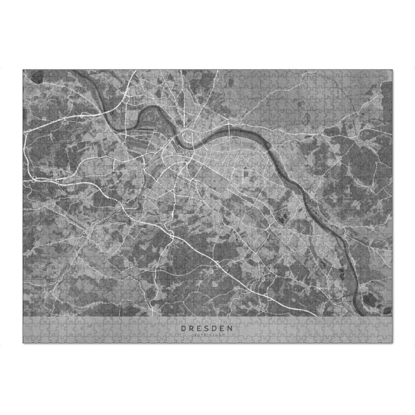 Puzzle Ravensburger "Graue Karte von Dresden" artboxONE - Kartografie - Dresden,Deutschland,Karte,Notleidend,Jahrgang - Bild dresden