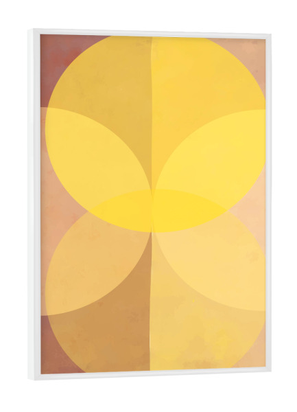 Poster mit weißem Rahmen "MODERN ART - YELLOW BUTTERFLY" artboxONE - Abstrakt,Geometrie
