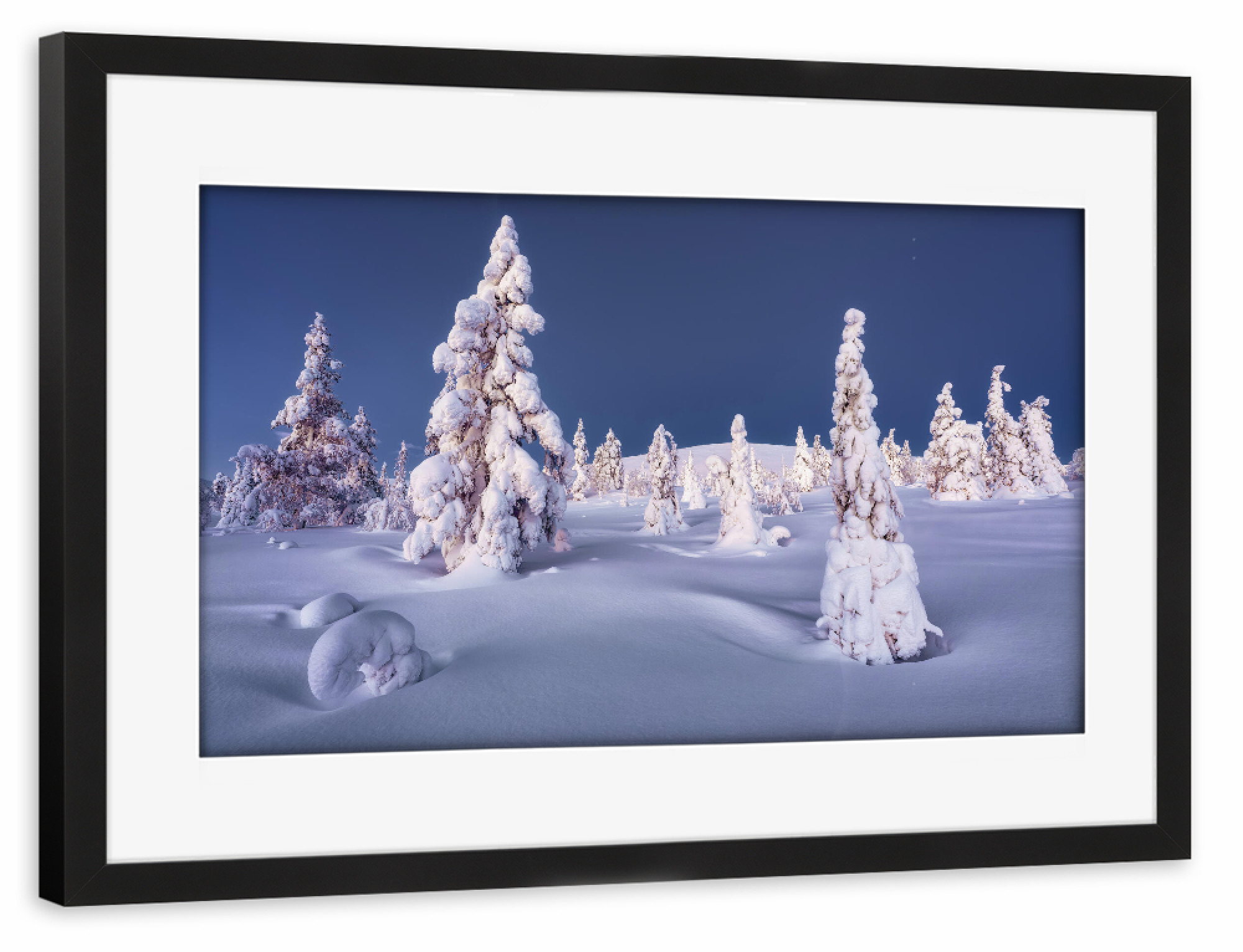 Poster mit Rahmen schwarz "Lappland zur blauen Stunde" artboxONE - Natur,Reise