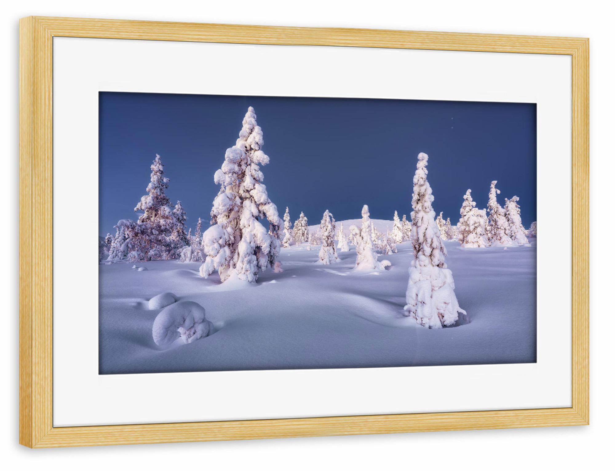 Poster mit Rahmen kiefer "Lappland zur blauen Stunde" artboxONE - Natur,Reise