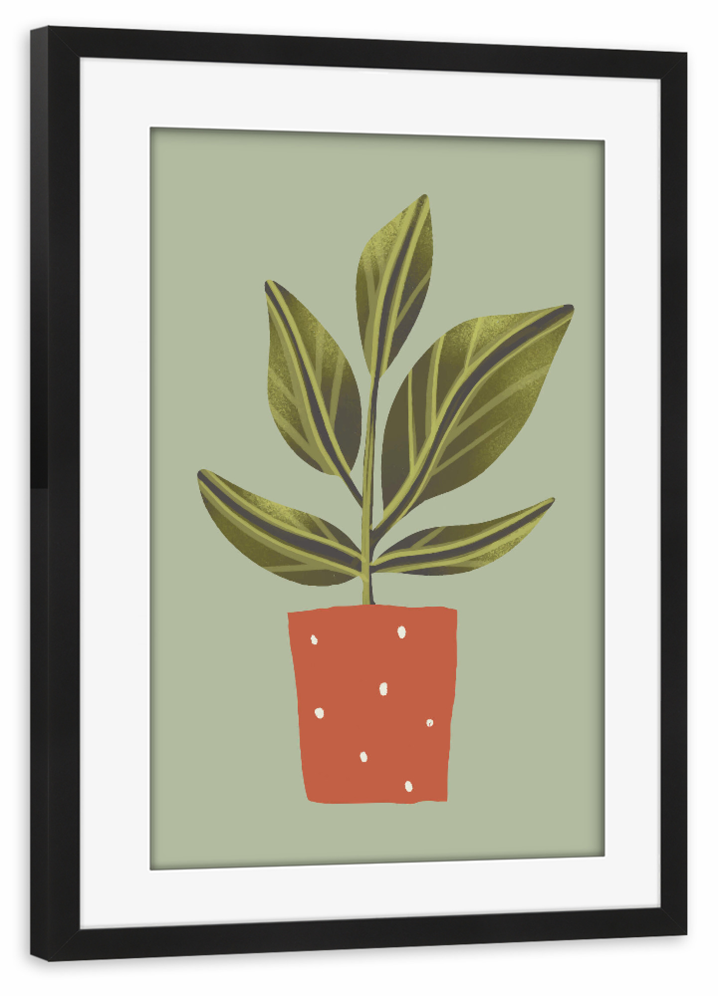 Poster mit Rahmen schwarz "Botanic home - plant fourth" artboxONE - Natur,Floral,Abstrakt