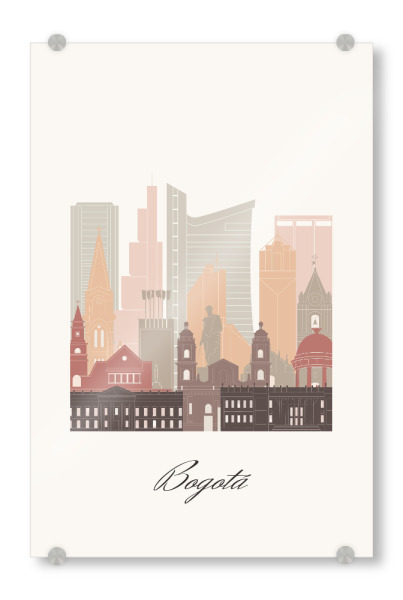 Acrylglasbild "Skyline von Bogotà - Terrakotta" artboxONE - Städte,Reise,Architektur,Kartografie