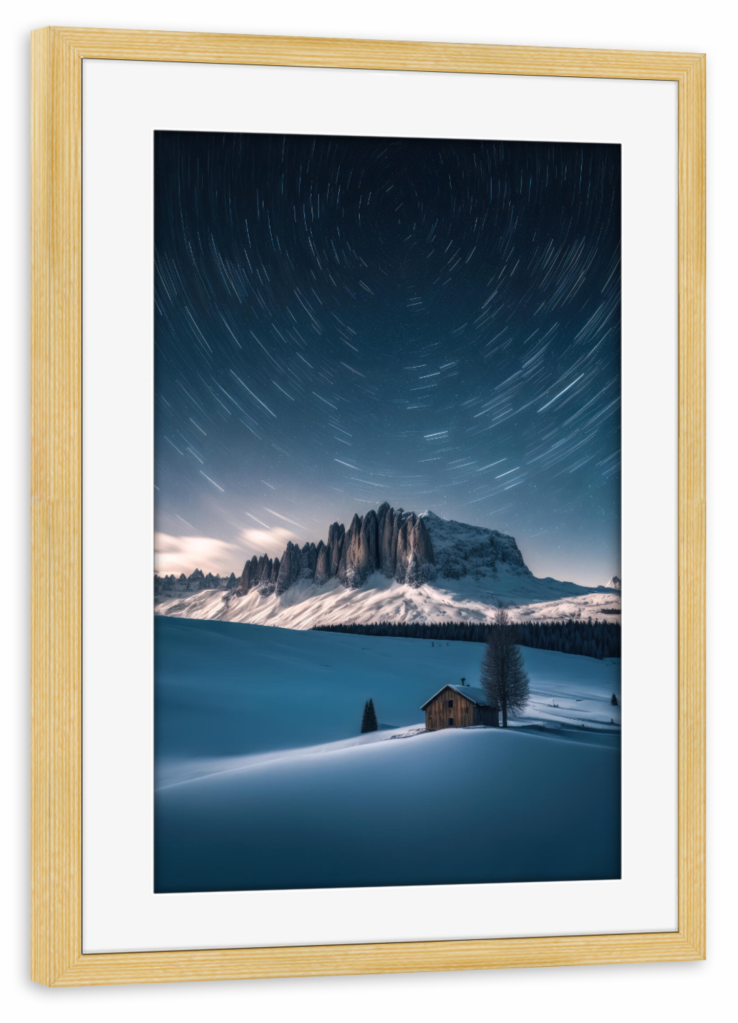 Poster mit Rahmen kiefer "Circle of Night Stars" artboxONE - Natur,Reise,Galaxy