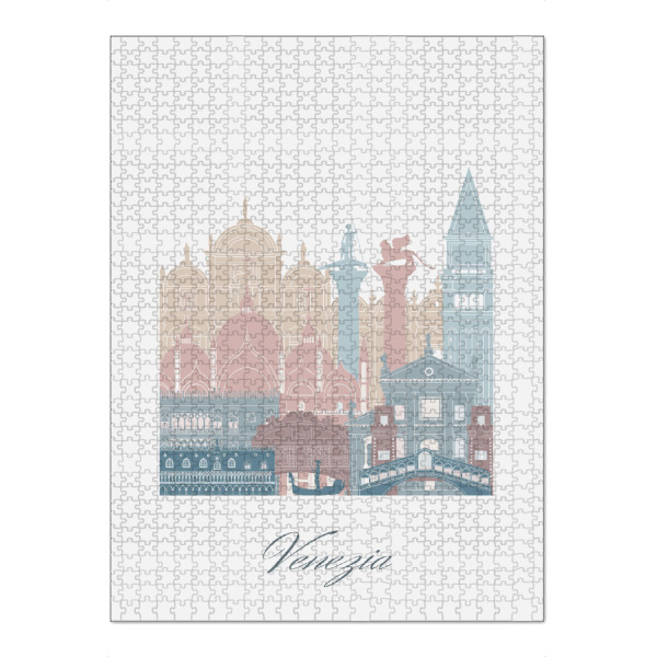 Puzzle Ravensburger "Venedig Skyline Erdtöne Stil" artboxONE - Städte,Reise,Architektur,Städte / Venedig,Kartografie