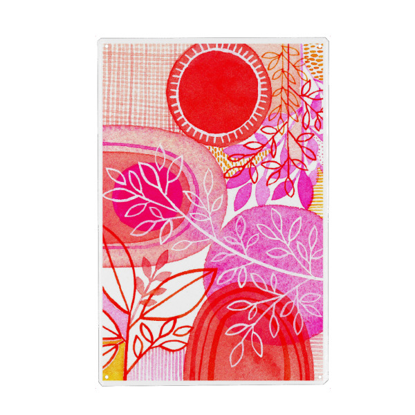 Holzbild "Susan Black - Botanical rot" artboxONE - Natur,Floral