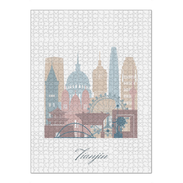 Puzzle Ravensburger "Skyline von Tianjin in Erdtönen" artboxONE - Städte,Reise,Architektur,Kartografie