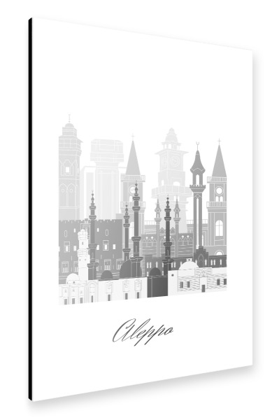 Alu-Dibond "Skyline von Aleppo sw Stil" 30x20 cm artboxONE