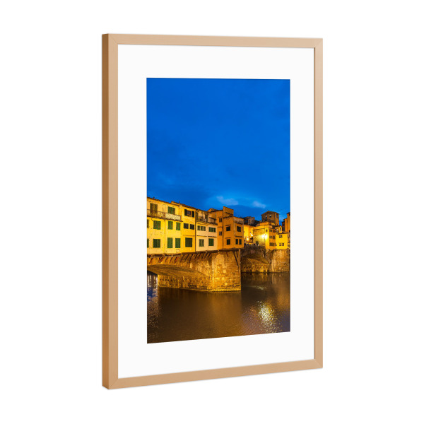 Poster mit Rahmen Kupfer "Brücke Ponte Vecchio in Florenz" artboxONE - Reise,Architektur,Reise / Länder,Städte / Weitere