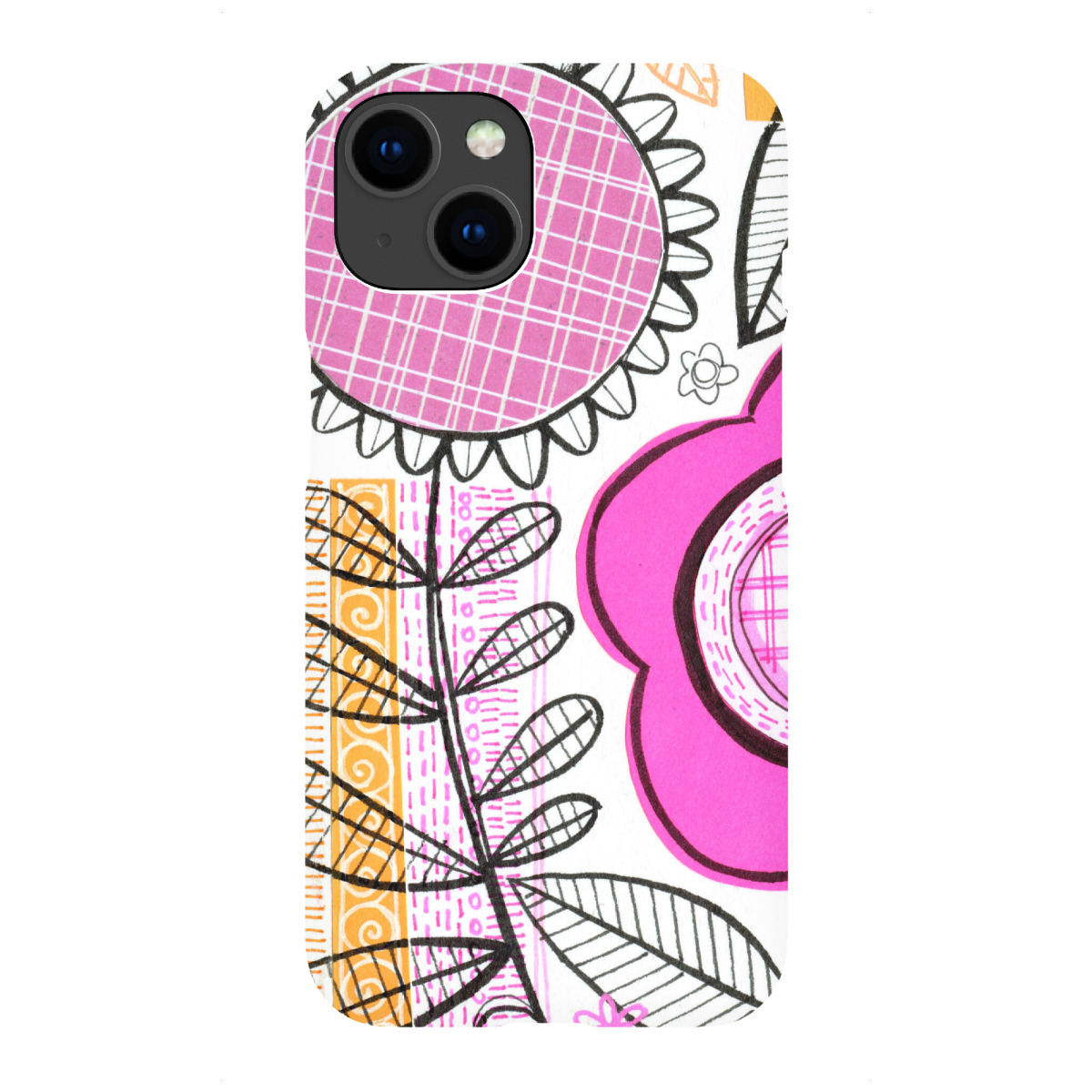 iPhone "Susan Black - Flower Collage Uno" Premium-Case Handyhülle artboxONE