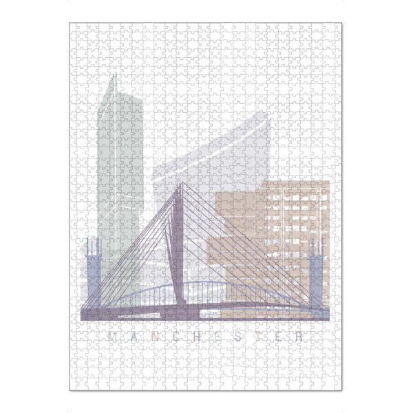 Puzzle Ravensburger "MANCHESTER-SKYLINE-PASTELL" artboxONE - Städte,Architektur
