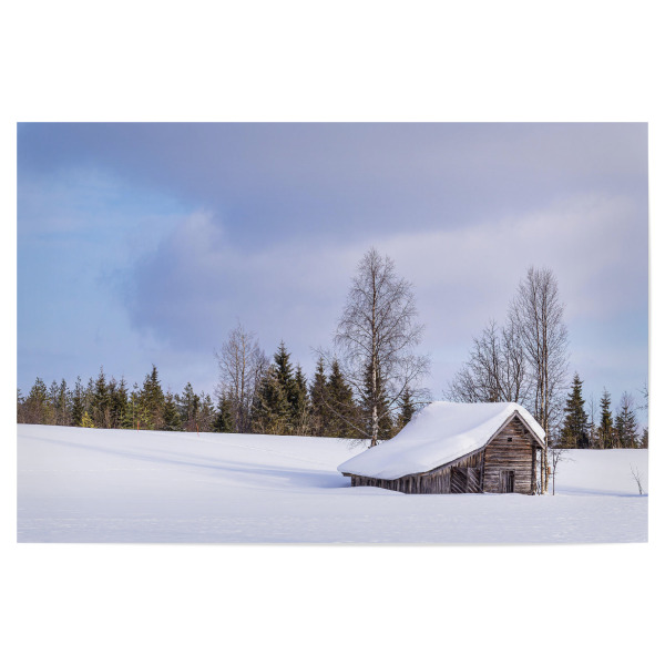 Poster 30x20 cm "Holzhütte im Schnee" artboxONE - Natur,Reise,Architektur,Reise / Länder