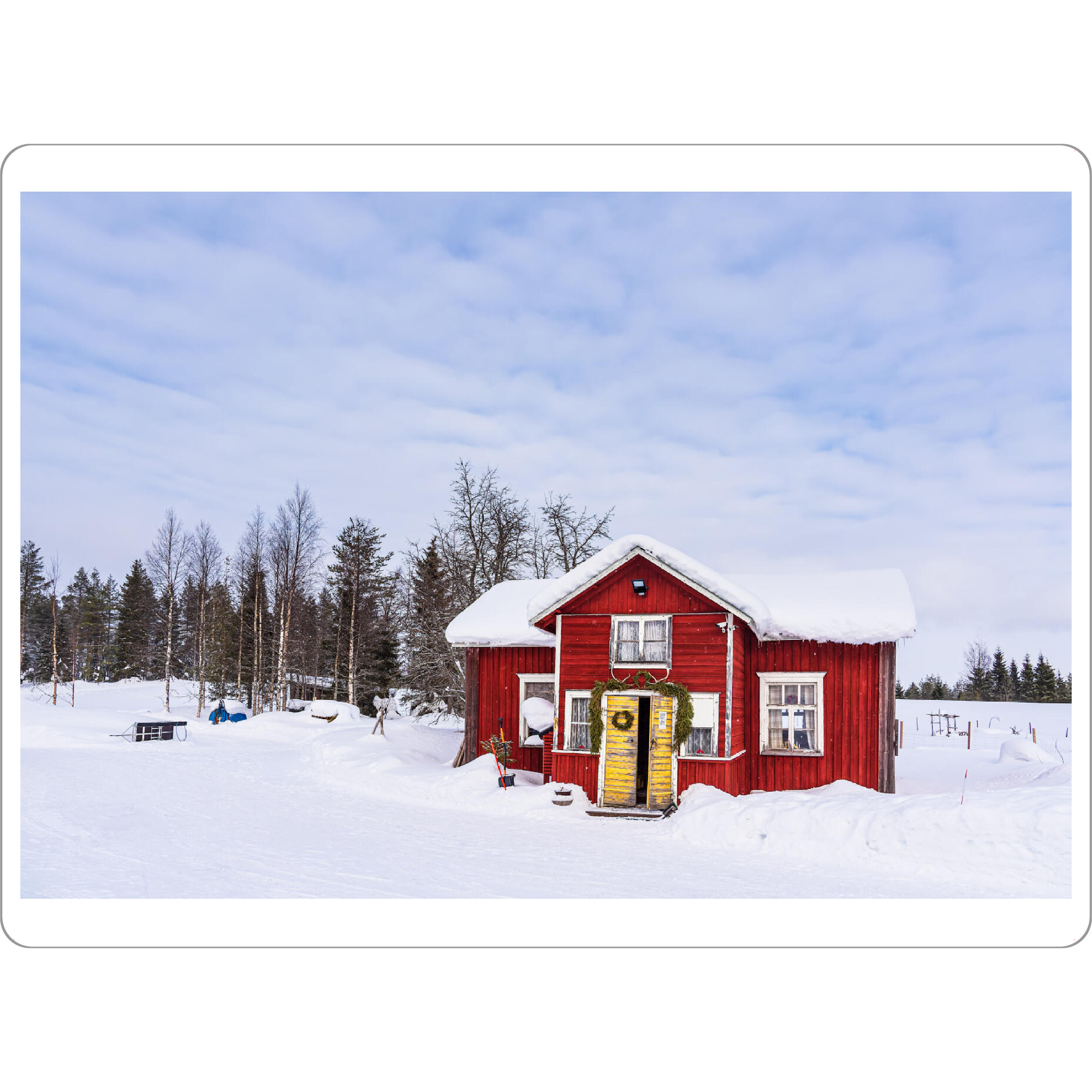 Tischset "Rote Holzhütte im Schnee" artboxONE - Natur,Reise,Architektur,Reise / Länder
