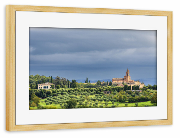Poster mit Rahmen kiefer "Kirche in der Stadt Siena" artboxONE - Reise,Architektur,Reise / Länder,Städte / Weitere