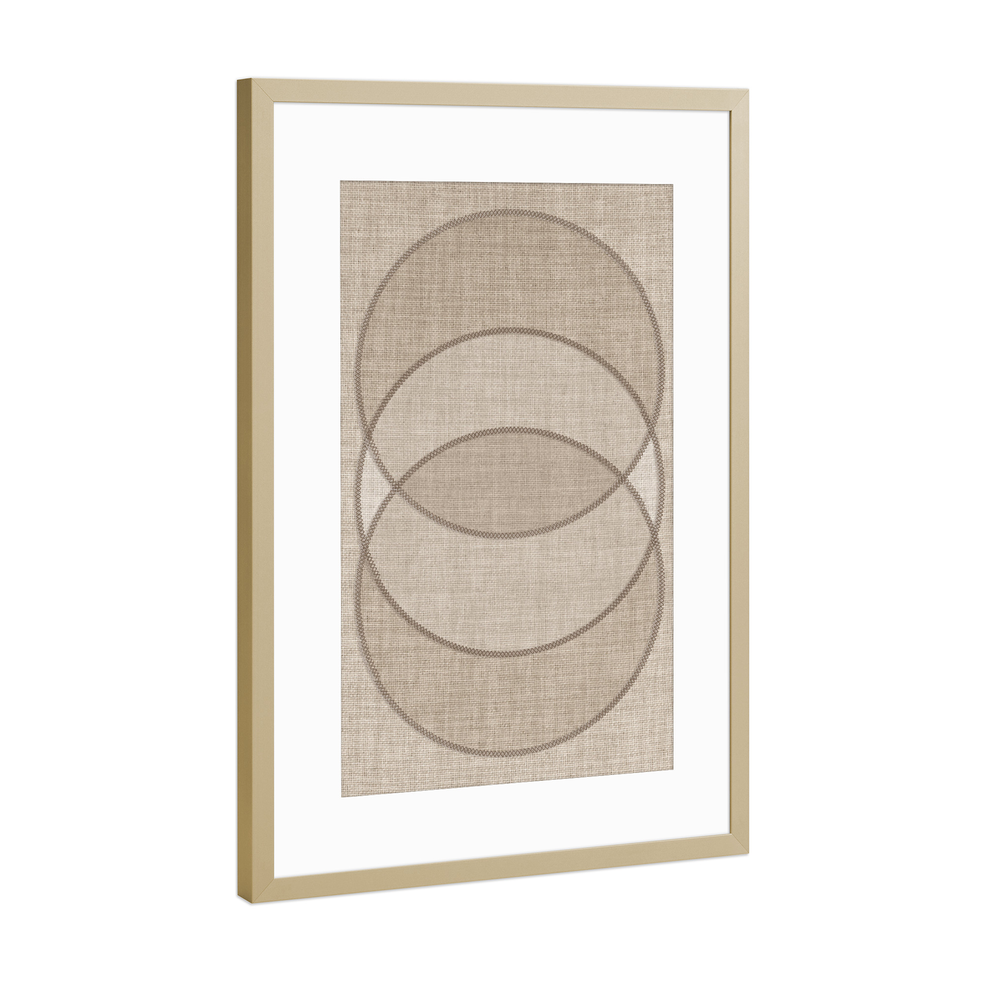 Poster mit Rahmen Gold "Linen - JAPANDI CIRCLE" artboxONE - Abstrakt,Geometrie