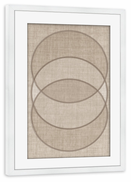 Poster mit Rahmen weiß "Linen - JAPANDI CIRCLE" artboxONE - Abstrakt,Geometrie