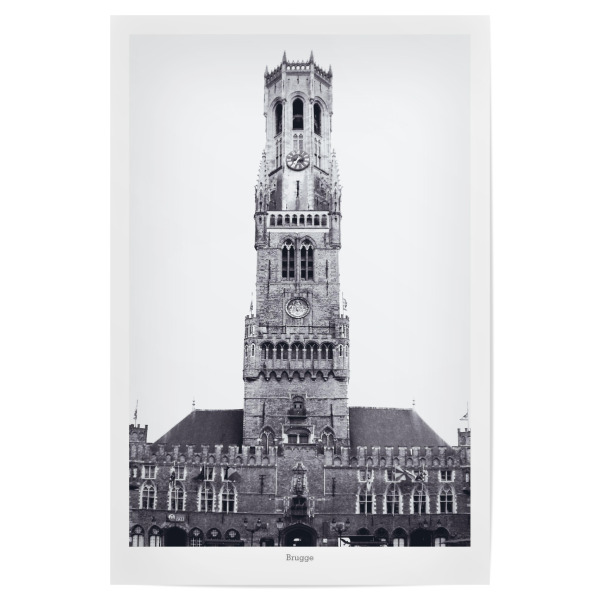 Poster "Bellfried @ Brügge" artboxONE - Reise,Schwarzweiß,Architektur,Reise / Länder