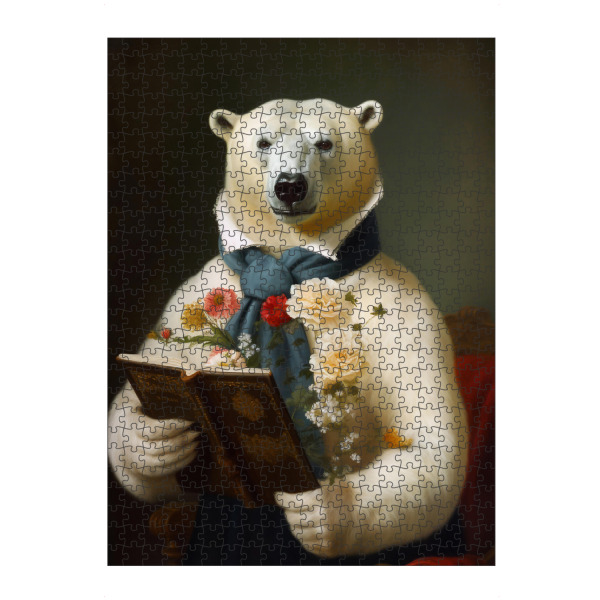 artboxONE Puzzle "Eisbär mit einem Buch" artboxONE - Tiere