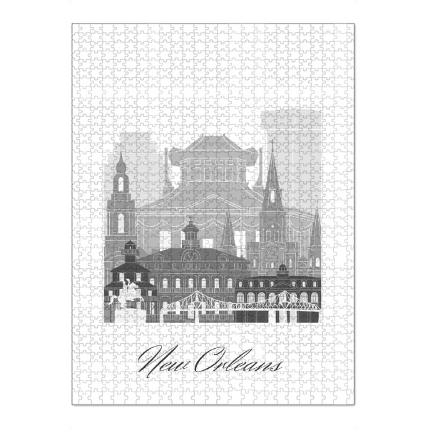 Puzzle Ravensburger "Skyline von New Orleans sw" artboxONE - Städte,Reise,Architektur,Kartografie