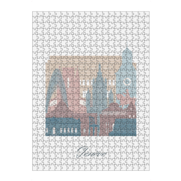 artboxONE Puzzle "Stil der Genfer Skyline - Erdtöne" artboxONE - Städte,Reise,Architektur,Kartografie