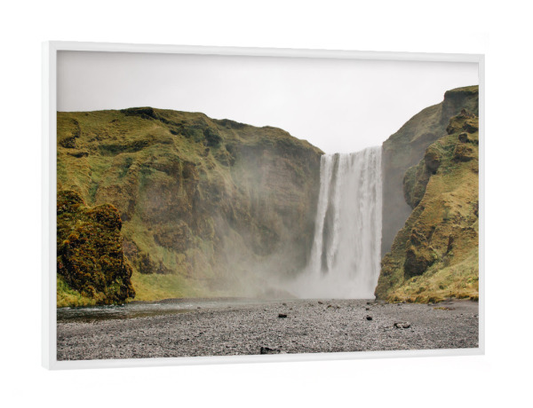 Poster mit weißem Rahmen "Skogafoss Wasserfall - Island" artboxONE - Natur,Reise,Reise / Länder