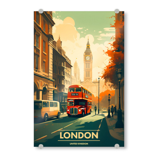 Retro London Travel Art